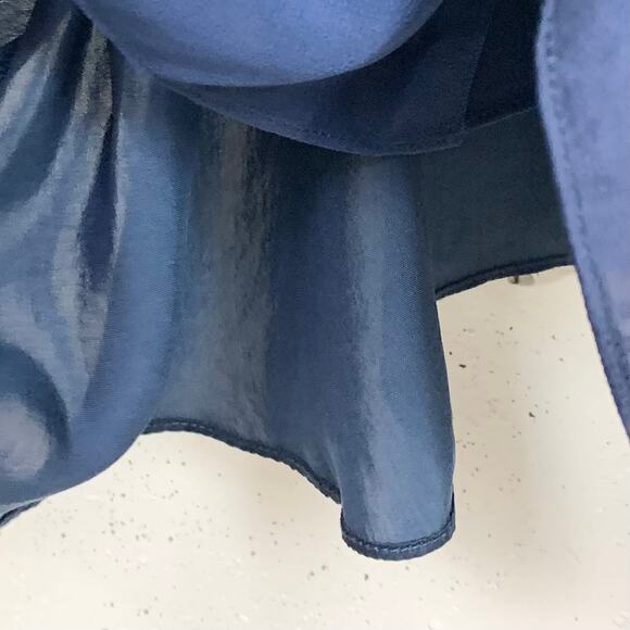 Elie Tahari Womens Blouson Ruffle Halter Midi Dress Blue Sleeveless Size 10 - Picture 11 of 16